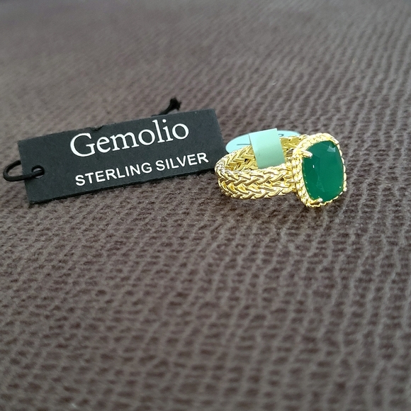 ✨️HP✨️ Gemolio Faceted Deep Green💚 Chalcedony Ring💍 - NWT - Picture 14 of 16
